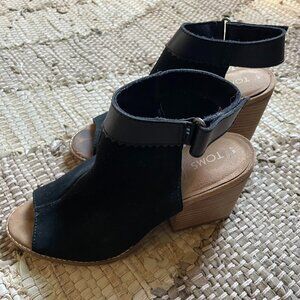 TOMS Grenada Suede Slingback Wedged Sandals